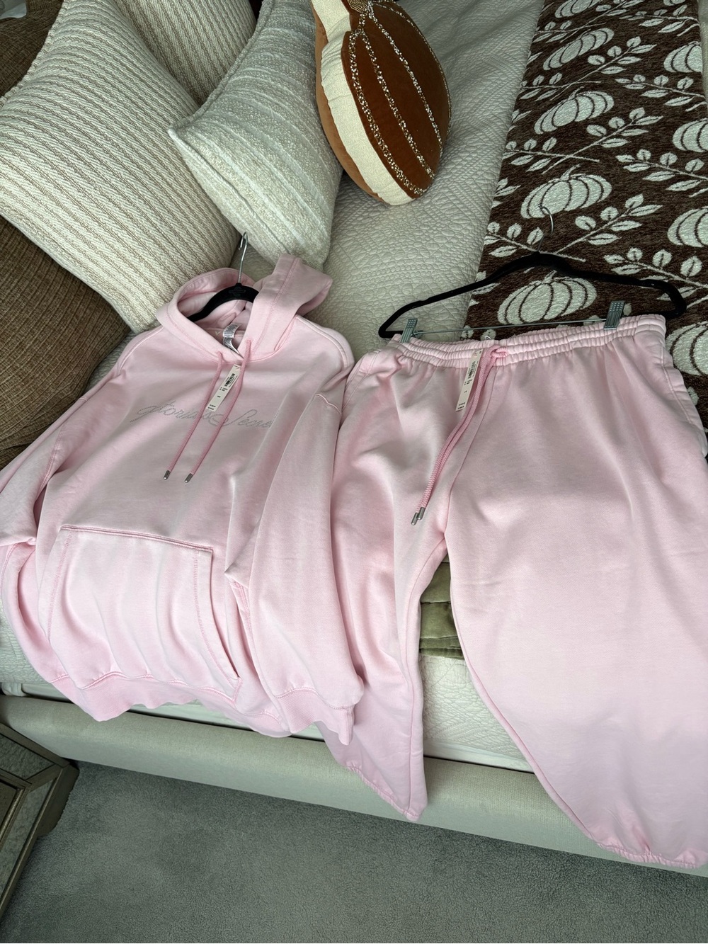 Victoria's Secret Light Pink Hoodie & Jogger Lounge Set